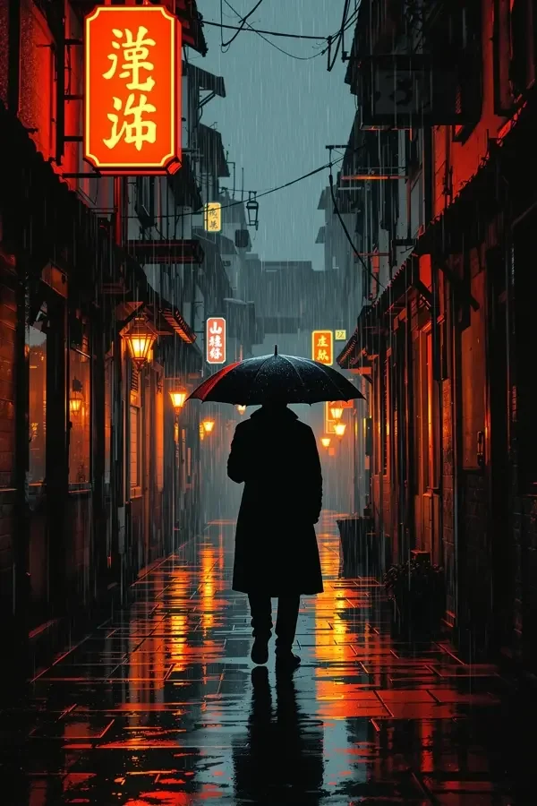 城西旧事剧集封面——雨夜西城小巷